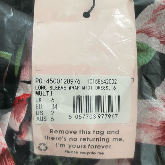 NWT ⭐️⭐️MISGUIDED⭐️⭐️ MULTI MIDI WRAP DRESS  SIZE 2 👗🛍💖💕 - Picture 8 of 10